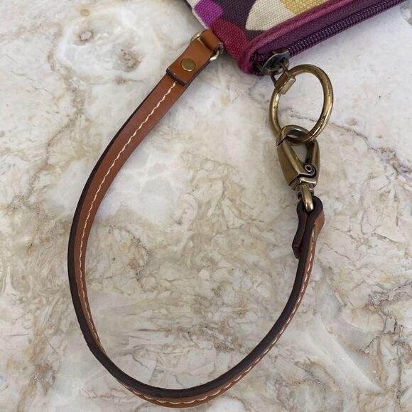 Fossil Coated Canvas & Leather Wristlet Wallet - Picture 6 of 7